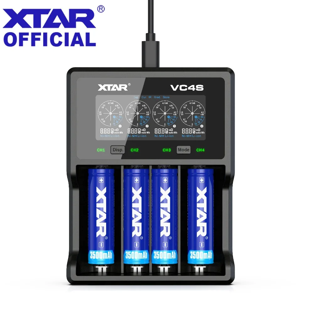 

XTAR VC4S Li-ion Battery Charger, 3.7V 14500/18650/20700/21700/26650 &AA/AAA/A rechargeable battery charger, test battery capaci