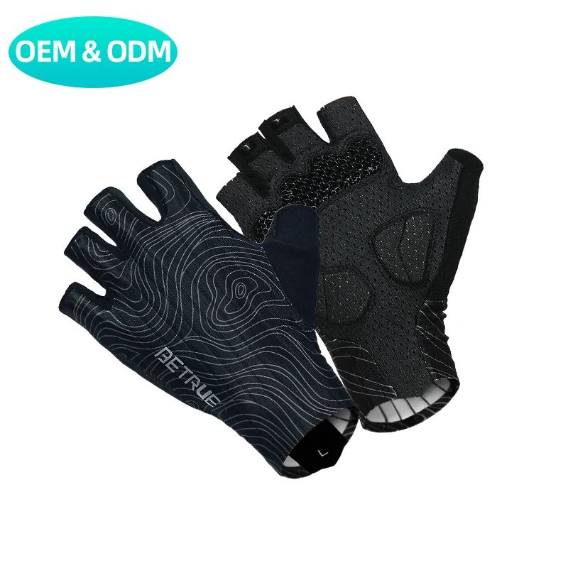Half Finger Leather Motorcycle Cycling Gloves