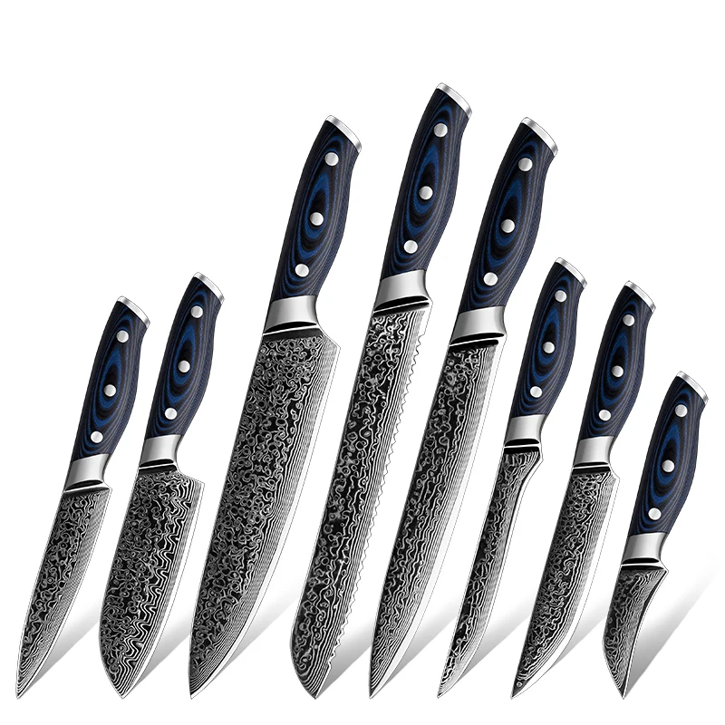 

Professional Damascus Knife 67 Layers AUS10 Japanese Damascus Steel Chef Santoku Boning Damascus Kitchen Chef Knives Set