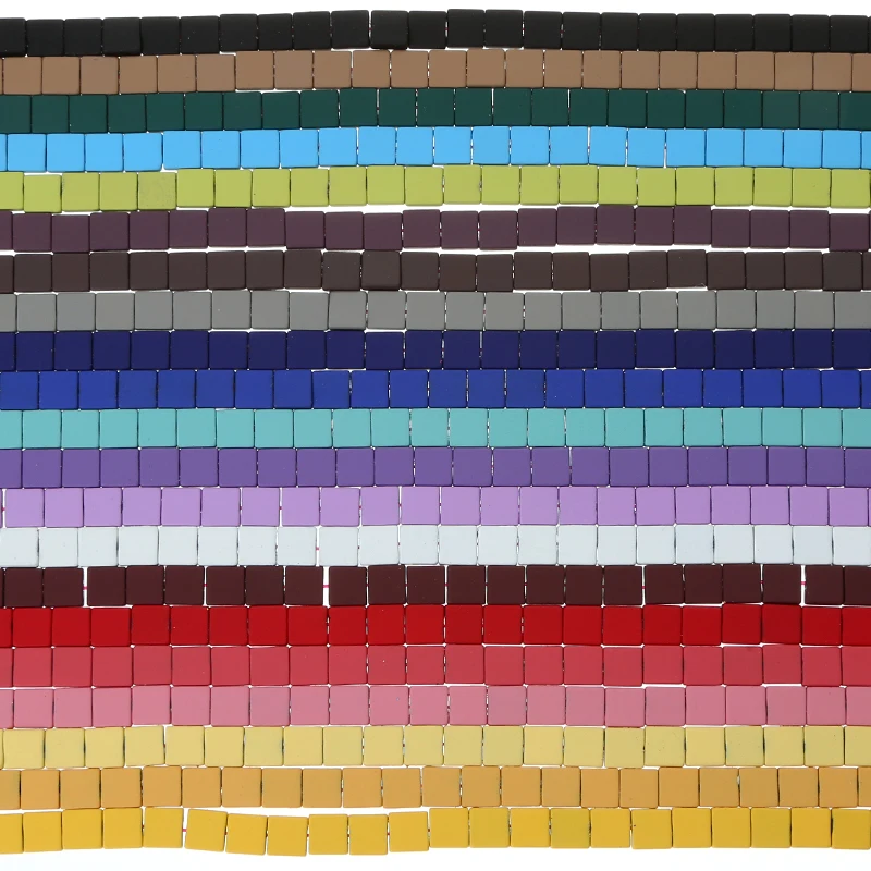 

new fashion rainbow tile hematite square shape beads for bracelet making