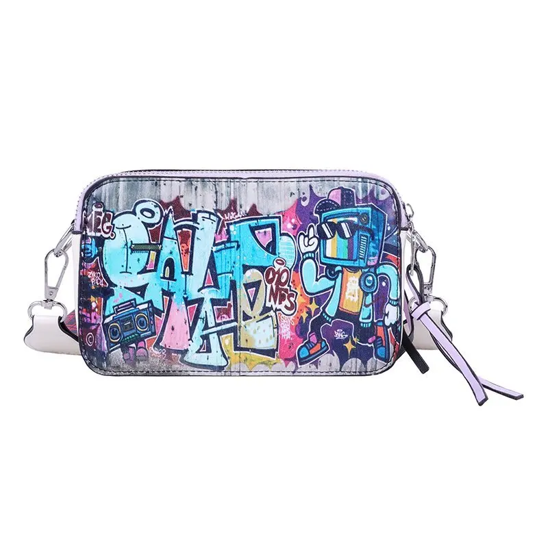 

High quality graffiti summer small bag women 2020 new Korean style fashion Pu Shoulder Bag Handbag, 4 colors