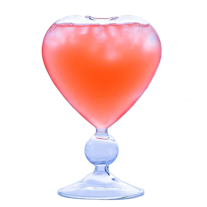 

Heart Shaped Cocktail Glass Cup Borosilicate Glassware Unique Wine Martini Glasses