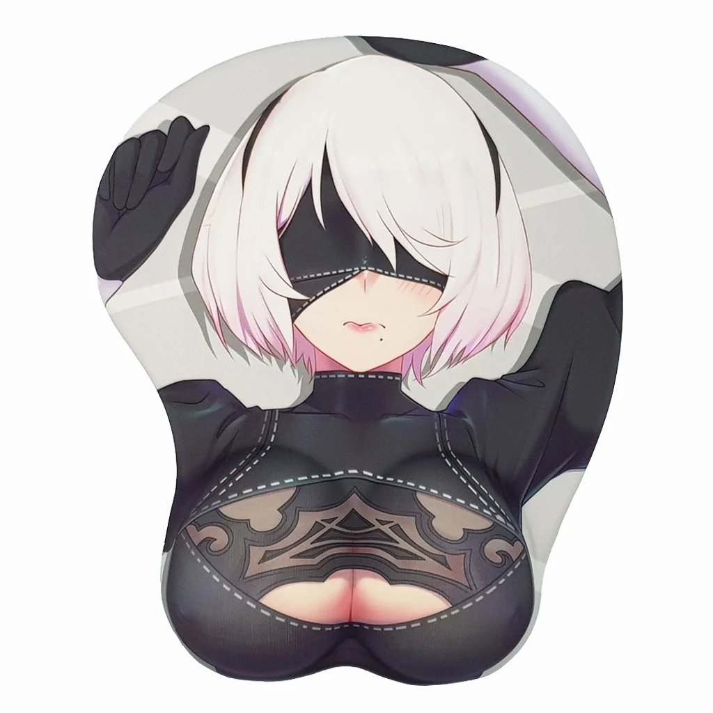 

NieR Automata 2B 3D Mousepad with soft wrist rest Three-dimensional wristband anime sexy girl mouse pad Size 26*21*3cm