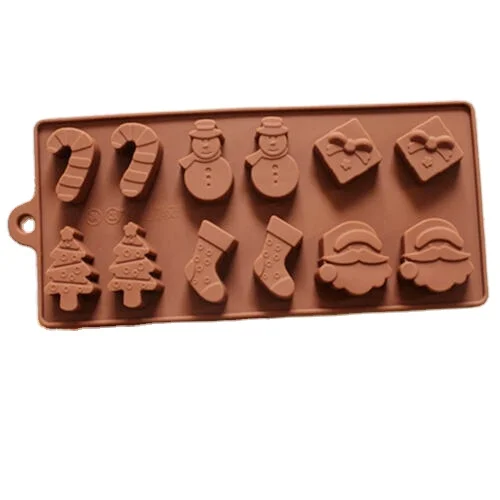 

Christmas Silicone Cake Mould Chocolate Cookies Baking Soap Jelly Ice Tray Mold, Chocolate color