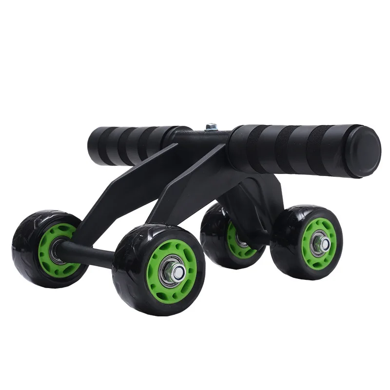 

Abdominal fitness device Four-wheeled abdominal muscle wheel bearing silent roller exercise abdominal muscle training device, Green