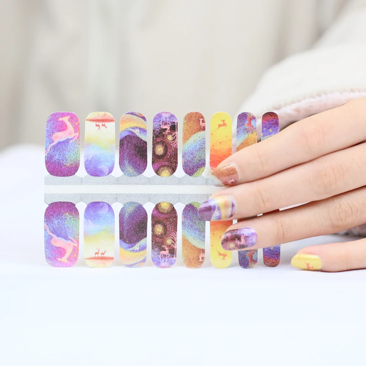 

Glitter Christmas nail wraps hot selling Nail stickers nail polish strips