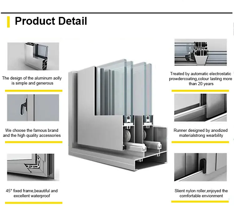 New design aluminium doors window types of aluminum doors sliding folding door
