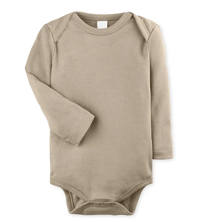 
GOTS certified organic cotton long sleeve bodysuit baby clothes 
