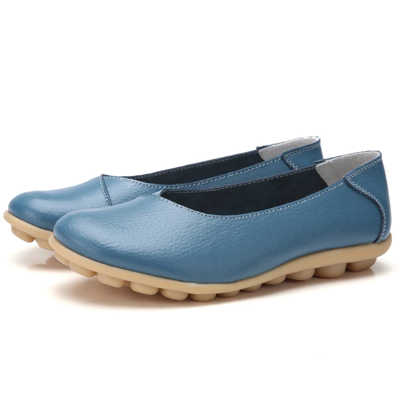 

Women's Leather Loafers Slip On Flats Casual Round Toe Breathable Comfortable Driving Fashion Soft Shoes