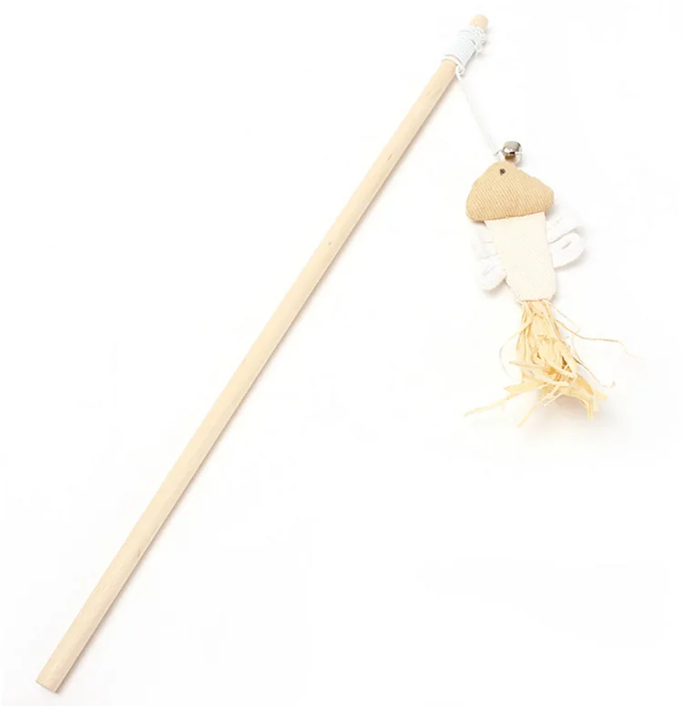 

2021 Hot Sale Eco Friendly Wooden Stick Feisty Cat Dog Plush Pet Interactive Toy