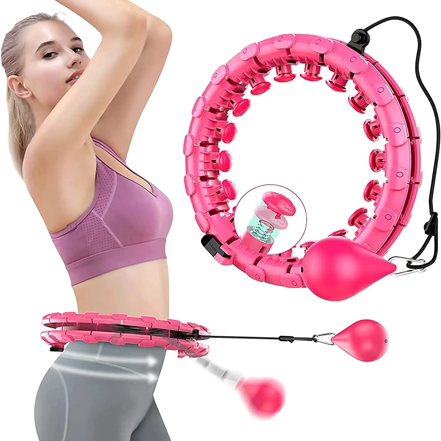 

EU Warehouse Delivery Directly Hula Smart Hoop Used for Weight Loss and Fitness With 24 Movable and Adjustable Fitness Hoops