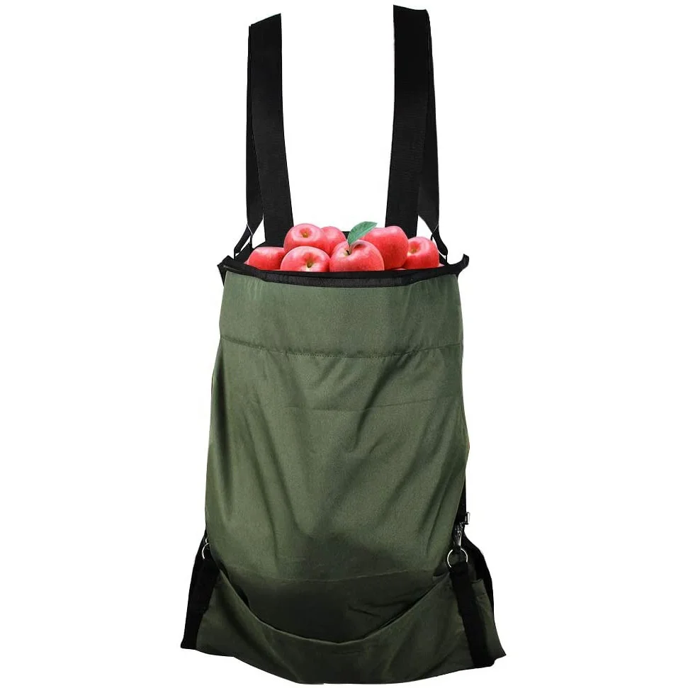 

Fruit Picking Bag Vegetable Harvest Apples Berry Garden Picking Bag Garden Apron,farm helper, free your arm and hand, Green, Army green