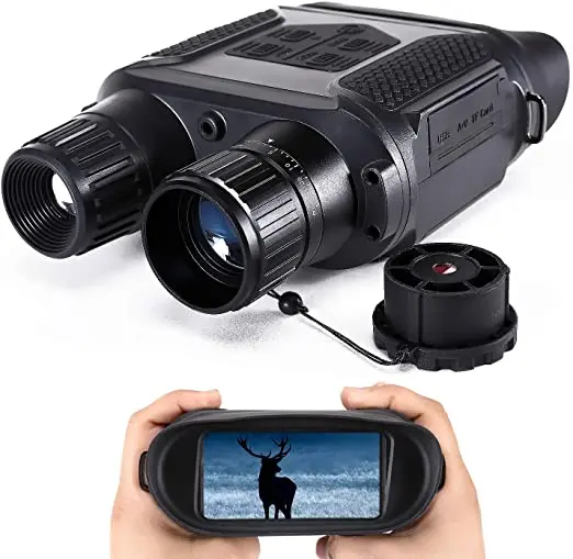 

High Power Digital Binoculars with Night Vision Infrared Spy Camera Scope for Hunting Law Enforcement Surveillance, Black