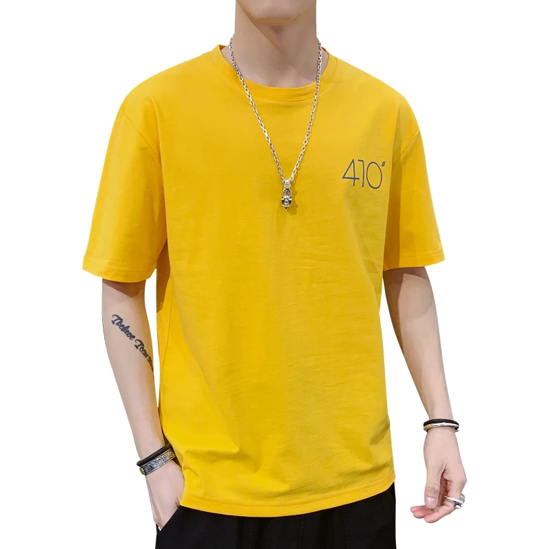 

2021 summer new men's short sleeve T-shirt Korean version handsome trend student loose half sleeve base coat men's shirt