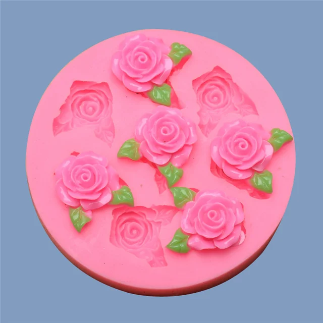 

Chocolate Fondant Cake Diy Jewelry Decoration Mold Spot Wholesale 8 Small Rose Flower Silicone Mold Kitchen Accessories, As show