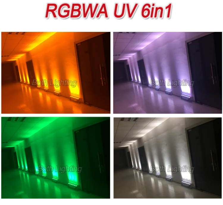 wedding lighting fixtures 6X18w RGBAW UV wash light dj uplighs battery powered led light bar