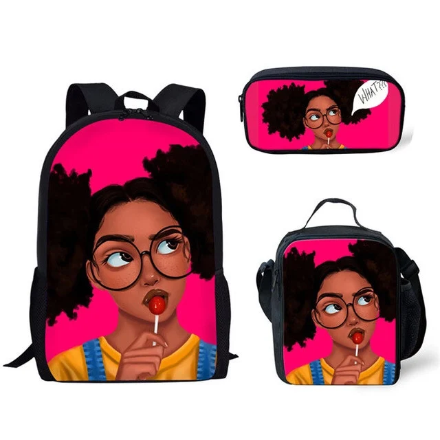 

Customize Logo Popular Art African Backpack Primary School American Girl Backpack