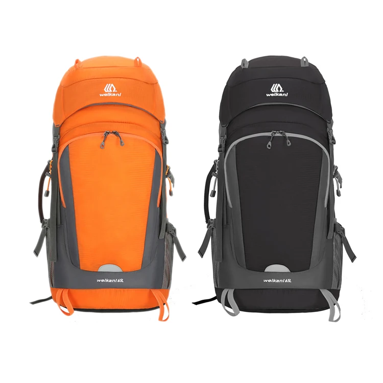 

Cross border new large multifunctional mountaineering backpack, Lake blue, black, orange, blue