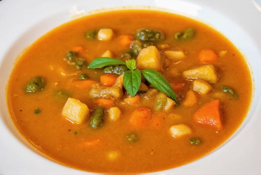 Bowl of hearty vegetable soup