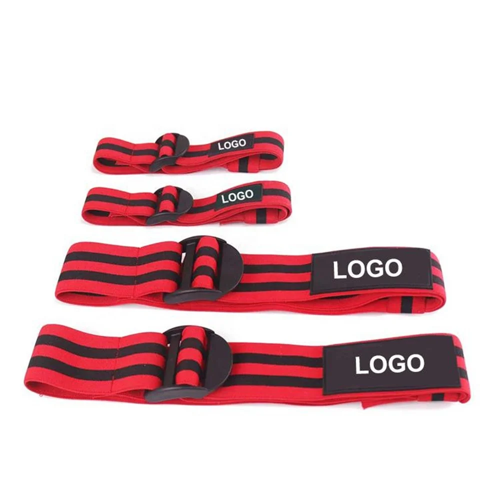 

Buckle Design Comfortable Elastic Bands for Blood Flow Restriction Training, Black+red, black+blue