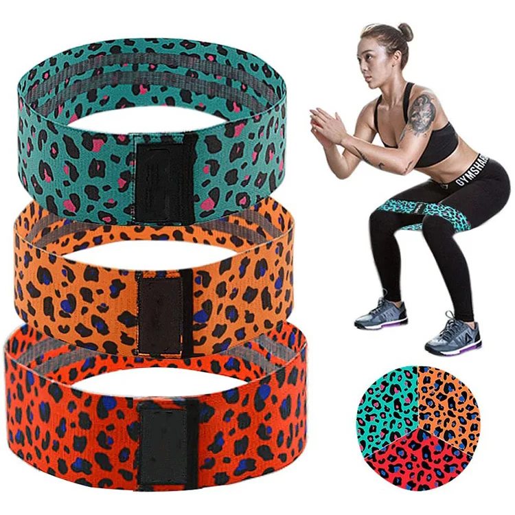 

Resistance Booty Bands Legs Leopard Print Yoga Pull Up Exercise Non Slip Loop