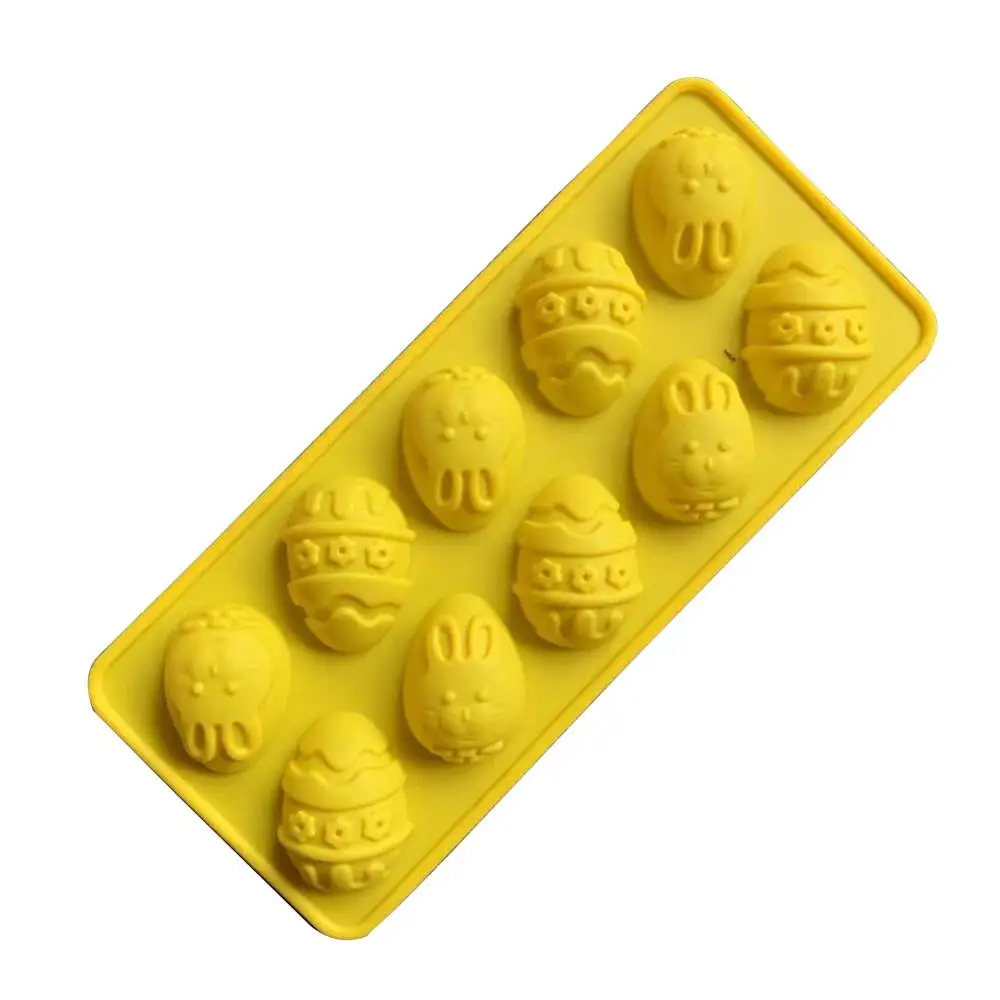 10 Holes Easter Egg And Rabbit Silicone Chocolate Mould Diy Cake Tools