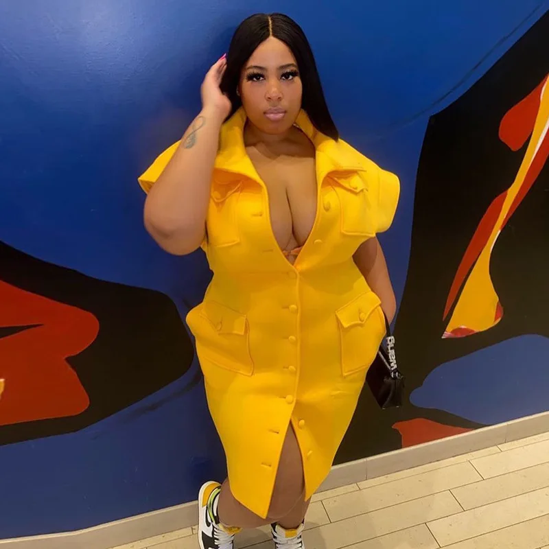 

2021 fall dresses Solid color Sleeveless pocket shirt dress for women high quality street wear cool dress, Picture