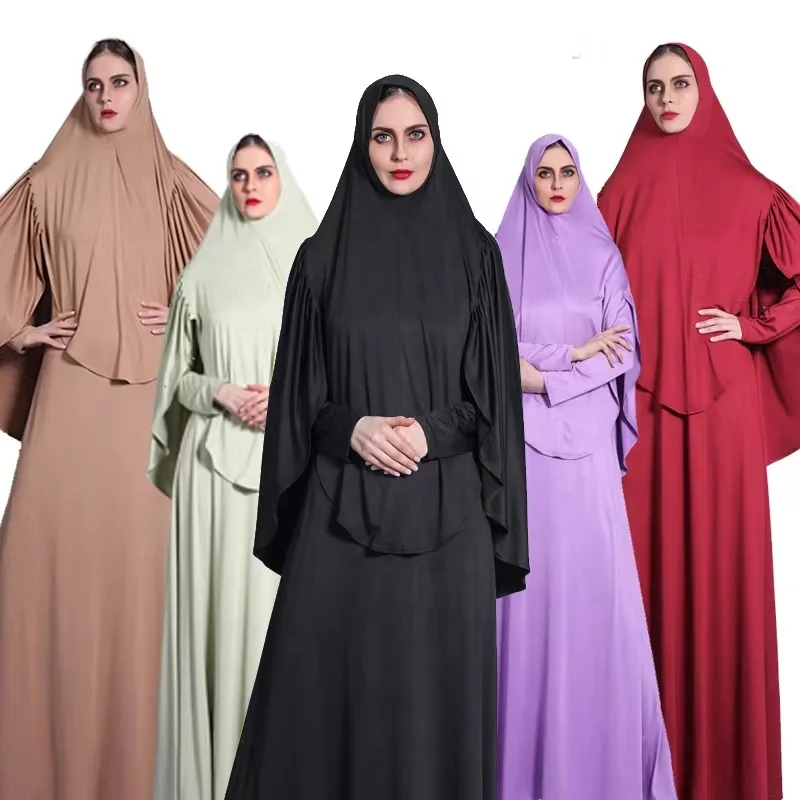 

Ramadan Hooded Muslim Women Hijab Dress Prayer Garment Jilbab Abaya Long Khimar Eid Gown Abayas Skirt Sets Islamic Clothes Burka