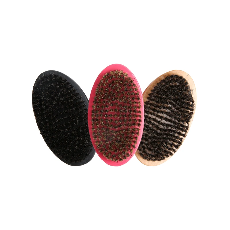 

Hot sale natural wooden 100% boars bristles black men wooden beard brush for men salon 360 wave brush