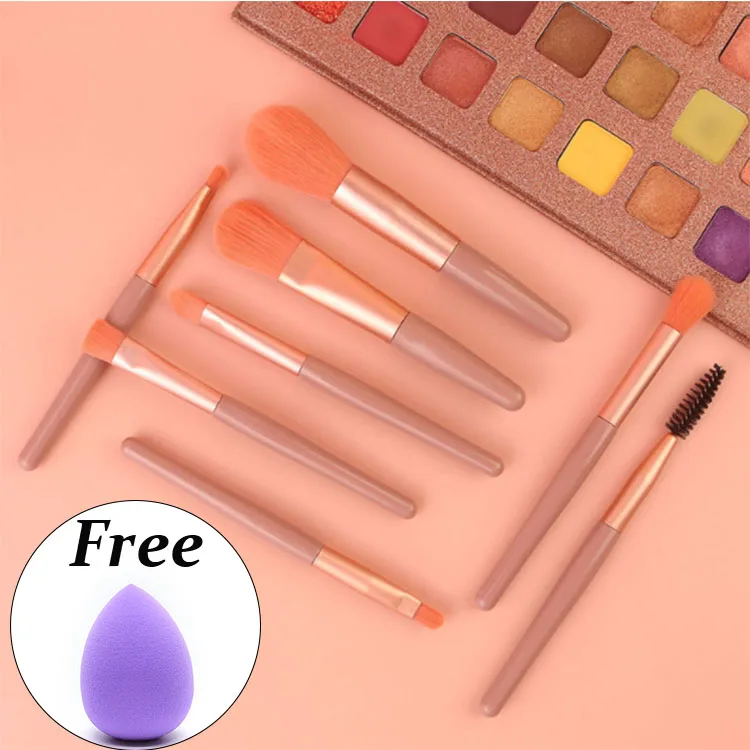 

8Pcs New Arrival Eye Makeup Brushes Cosmetic Private Label Cosmetic Brush Custom Logo Makeup Brush Set, As the picture shows or customized color