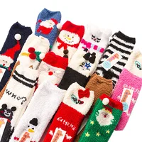 

RTS 2020 New Cute Winter Fuzzy Animal Socks Gift Box 3D Funny fluffy Christmas Socks Women