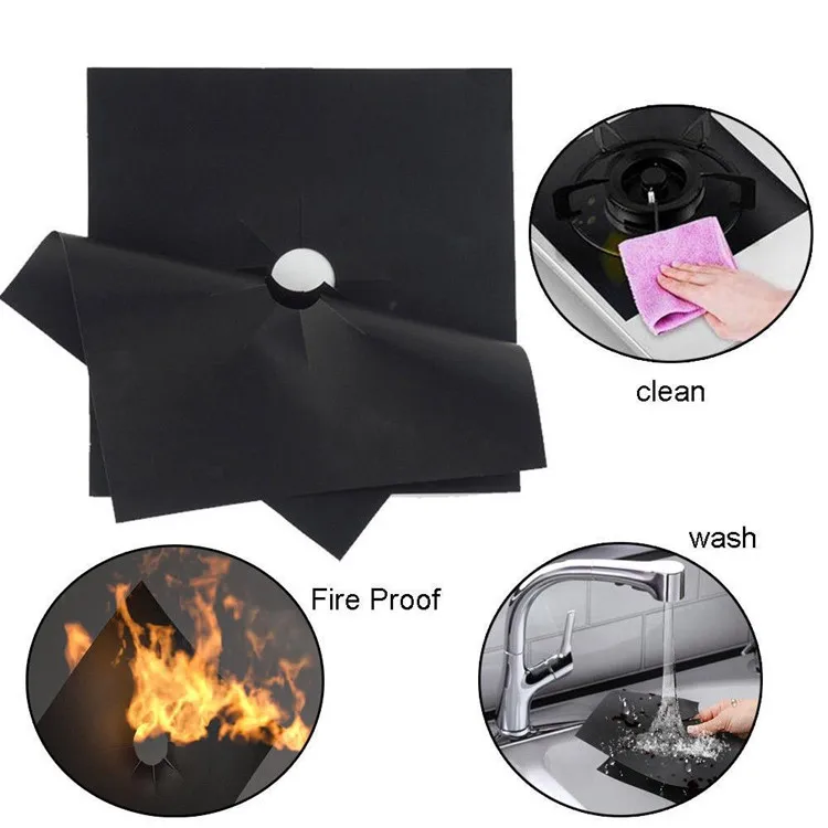 

Reusable Non-Stick Material gas range stovetop burner protector gas range protector sheet Protectors for Gas Stove, Black,brown,silver,beige