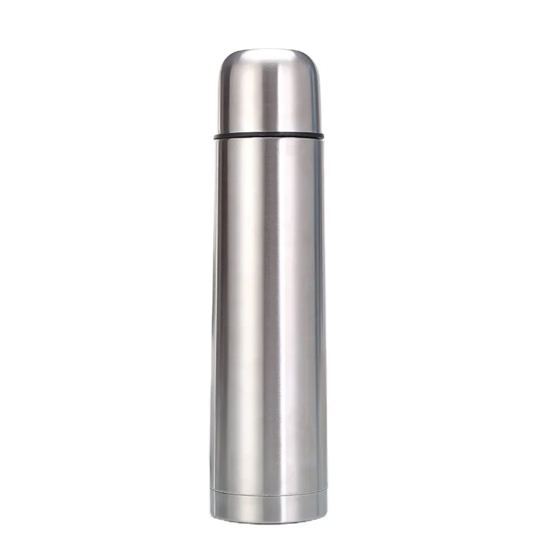 

350ml/500ml/750ml/1000ml bullet shape double wall stainless steel 304 vacuum thermos flask, Silver