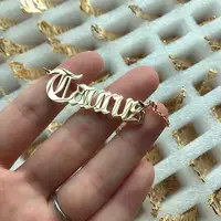 

Inspire Jewelry Custom 2019 women new zodiac sign letter necklace gold stainless steel old English font Taurus necklace