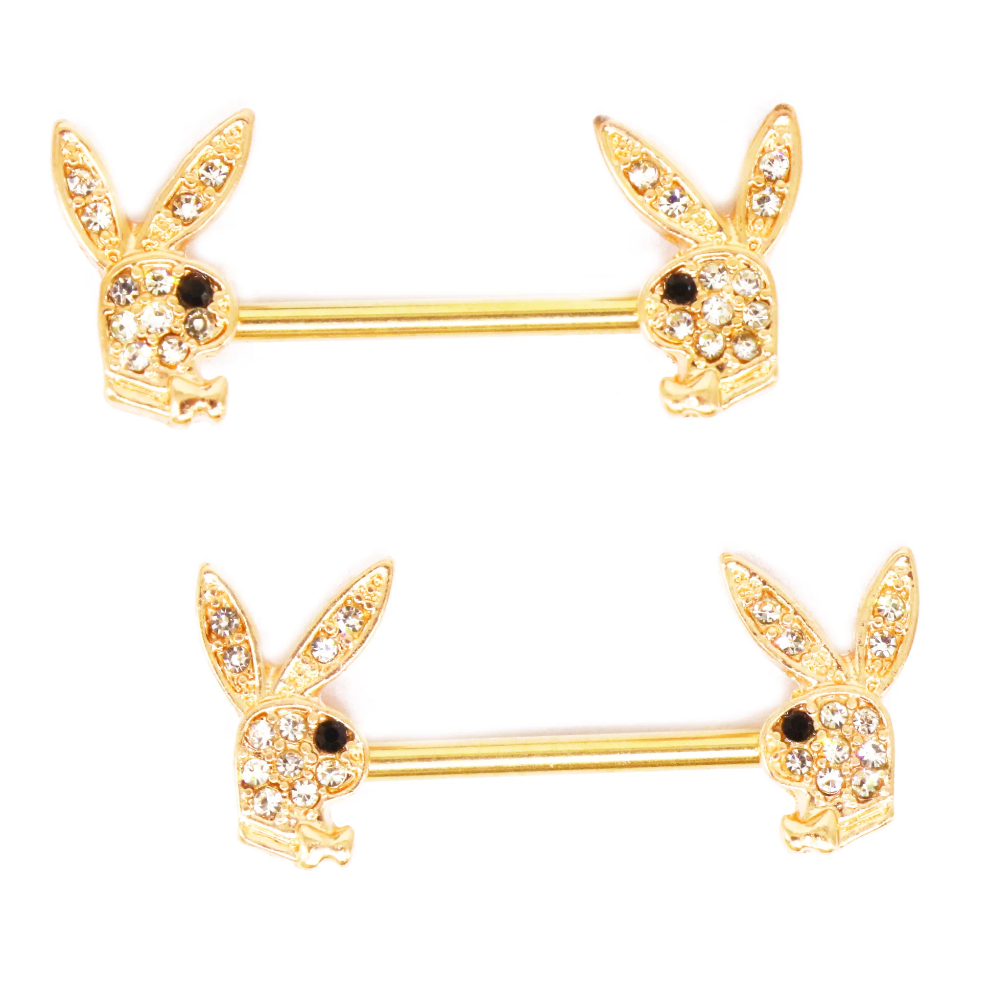 

Gaby new design stainless steel nipple ring cute bunny nipple ring jewelry piercing jewelry, Gold/silver/rosegold color