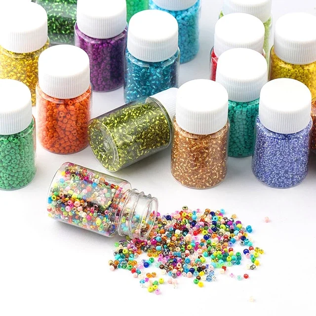 

3000PCS bottled  glass seed beads charm Chinese beads small DIY glass seed beads DIY jewelry making accessories, Colors
