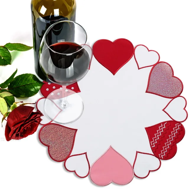 

OWENIE Valentine's Day cutwork embroidered heat-resistant non-slip high quality simple kitchen decoration placemats runner