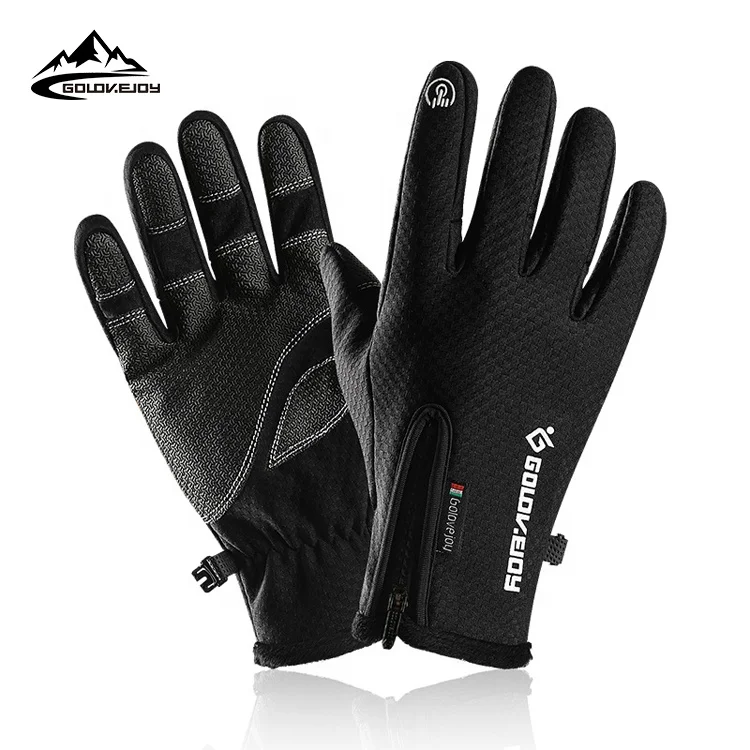 

GOLOVEJOY DB35 Full Finger Bicycle Gloves Winter Fleece Thermal Warm Non-slip Touch Screen Cycling Gloves Mountain Bike Glove, Has 2 colors