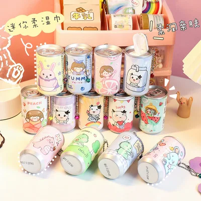 

2021 high quality cartoon style 30pcs/can cheap wet wipes in cans