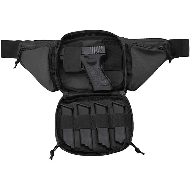 

Stock popular black tactical molle gun waist bag pistol holster bag