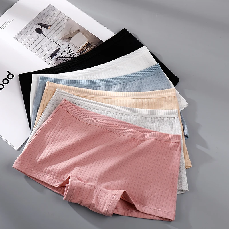 

Wholesale Cotton Boxer Briefs Underwear Ladies Safty Boy Shorts for Women, 6 colors
