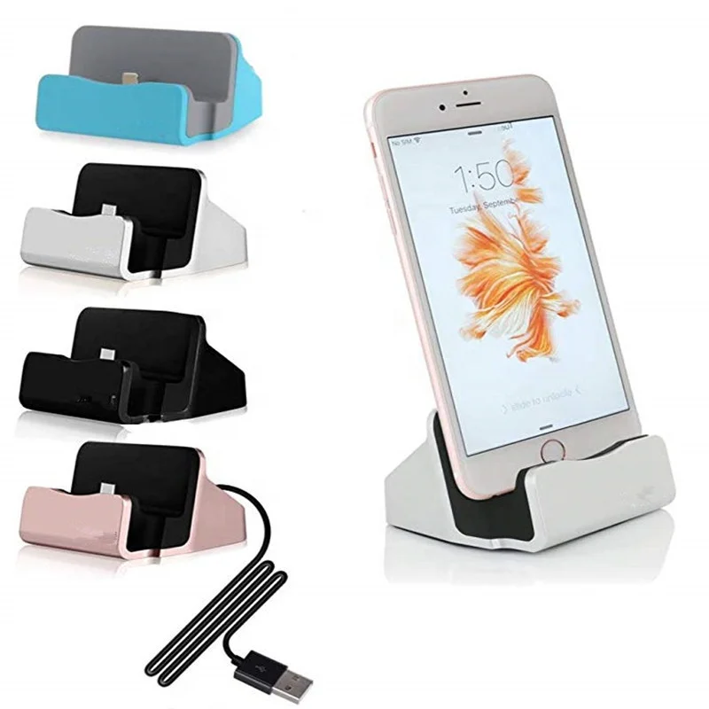 

3 in 1 Fast Charging Docking Station for iPhone 6/7/8 Sync Data USB Charger Base for iPhone X/XS/XR Dock Stand, Black,sliver,gold,blue,pink