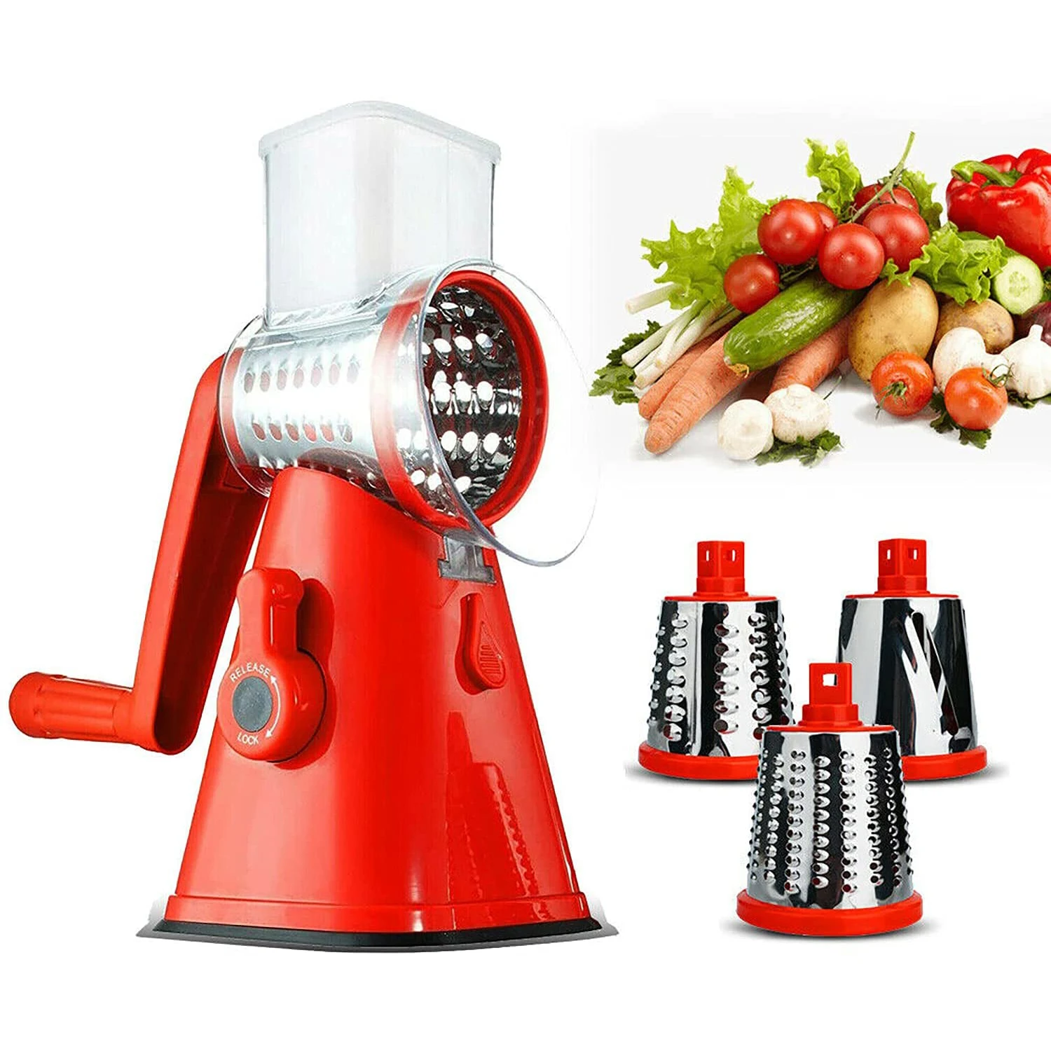 

Multifunctional All-in-1 Stainless Steel Industrial Manual Hand Slicer Dicer Fruits Cutter Vegetable Chopper, White, green, red, blue, customizable