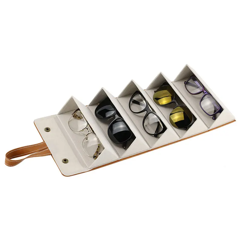 

Pu Eyewear Holder Eyeglass Case Organizer Glasses Display Storage Box Foldable Travel Sunglasses Case