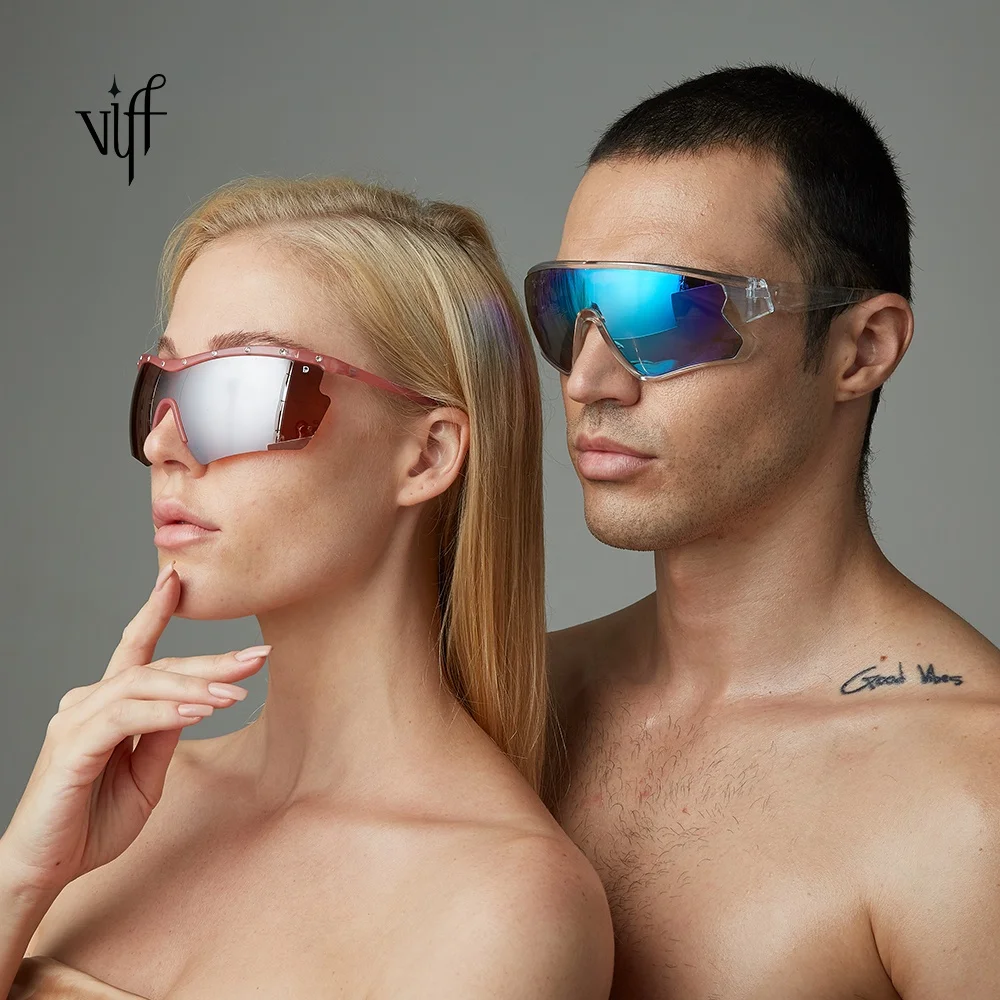 

VIFF HP19997 Bicycle Riding Anti Scratch Sunglasses Custom Logo Polarized Lens Oversize One Lens Cycling Sport Sunglasses