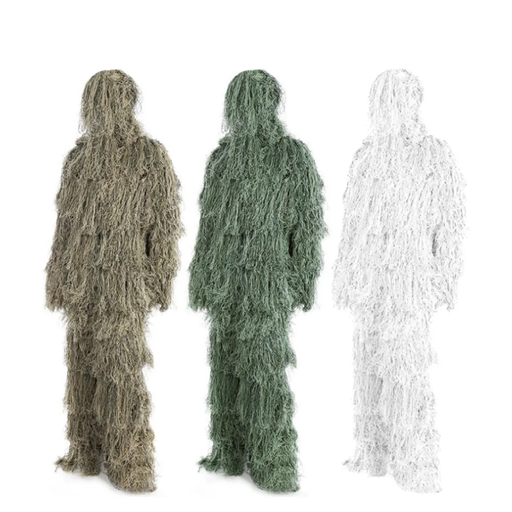 

3D Universal Camouflage Suits Woodland Clothes Adjustable Size Ghillie Suit For Hunting Army Military Tactical Sniper Set Kits