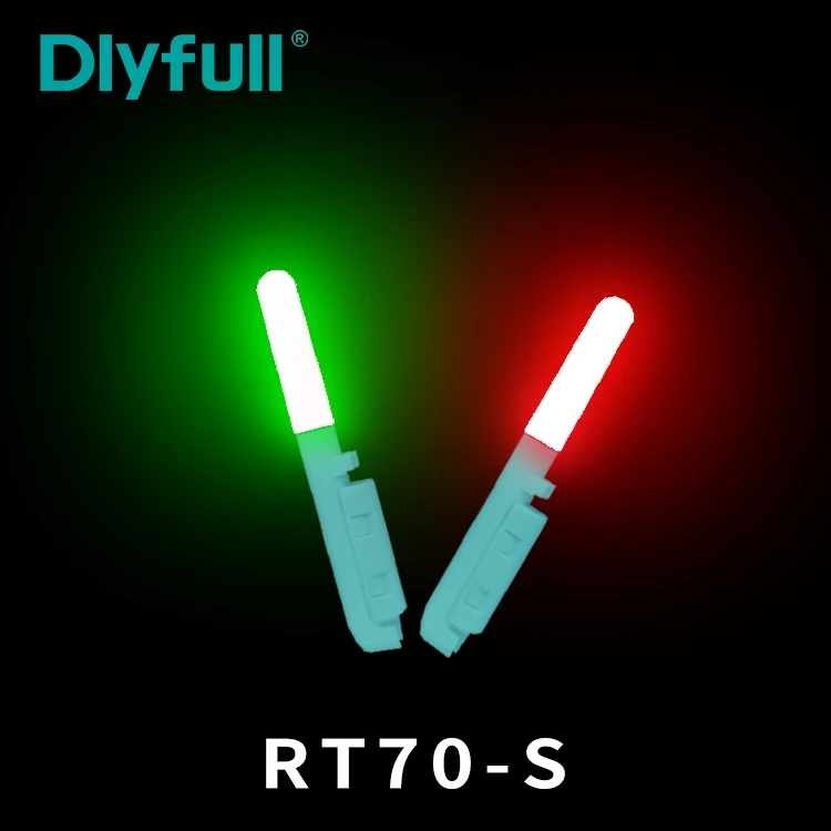 

Dlyfull Smart Fishing LED Light Stick RT70-S Bite Lights Float Glow Stick, Green to red