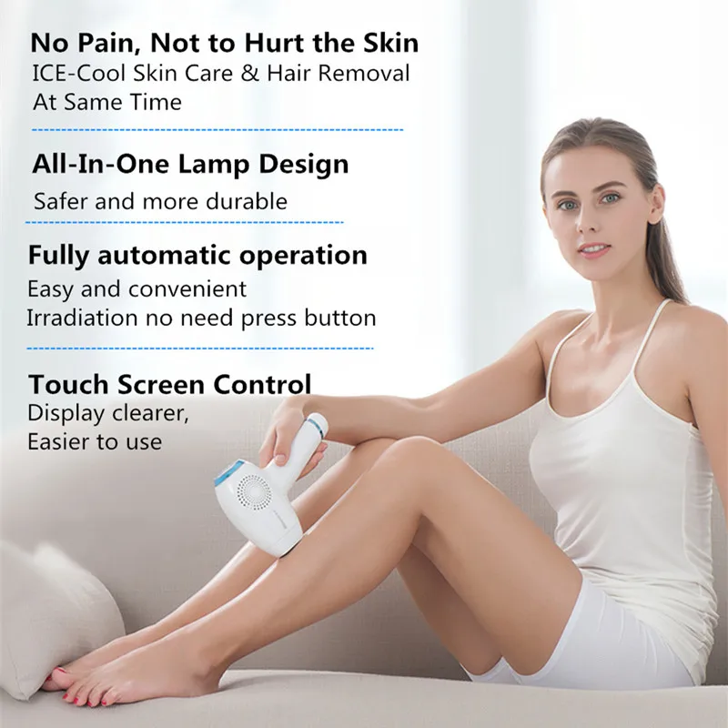 

Portable permanent home ipl laser hair removal, White