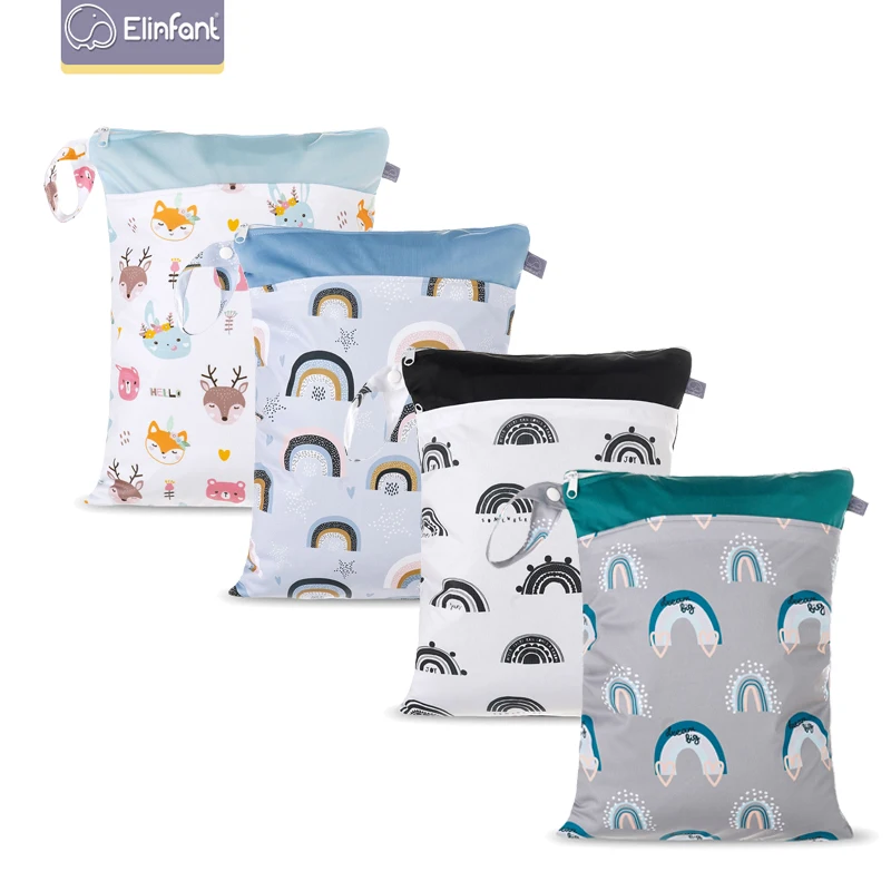 

Elinfant custom size OEM PUL waterproof nappy wet bag pocket mommy bag washable reusable cloth diaper bag for baby