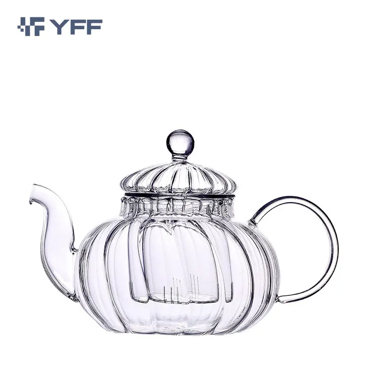 

Hand-Blown Food Grade High Borosilicate Glass Teapot With Infuser, Transparent